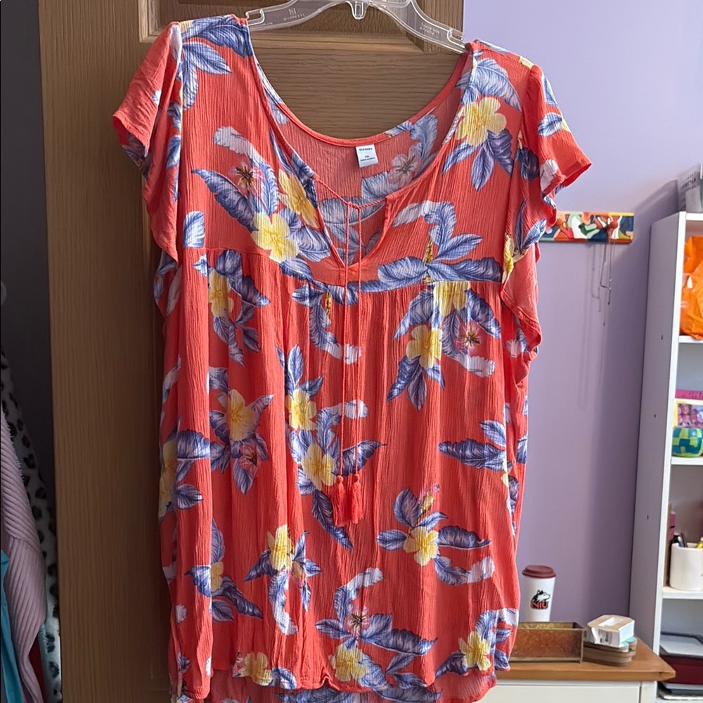 Floral Red Women's Top